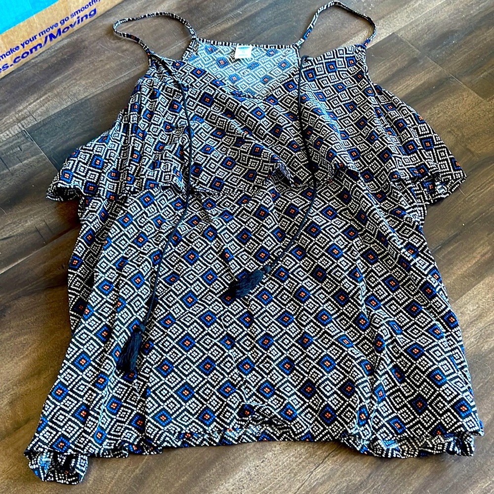 Blue design tank top